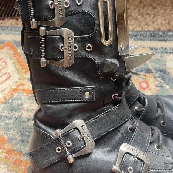 Gravedigger Goth Punk Heavy Metal Spiked Boots Rave Mens 9